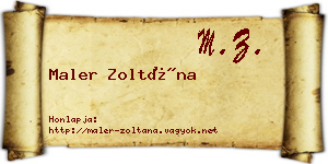 Maler Zoltána névjegykártya